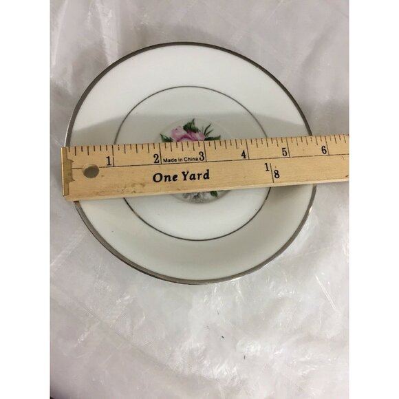 Royal Jackson Fine China Silver Trim Rose Teacup Saucer Vogue Ceramic Industries - Picture 5 of 6